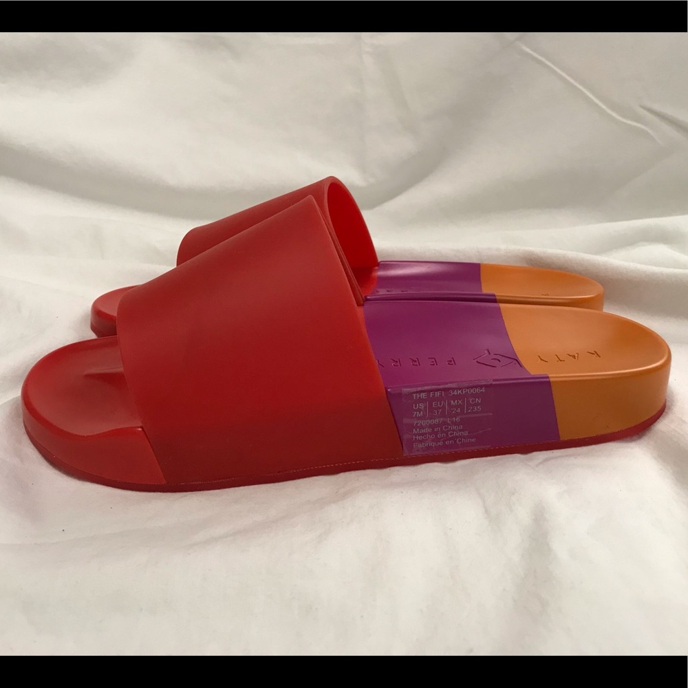 Katy Perry Color Block Slip On Slides Sandals 7 - Picture 5 of 8